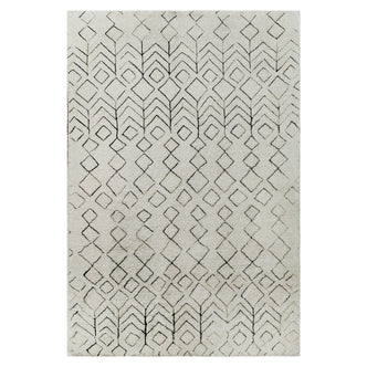 Close-up of the Hepirus Soft Contemporary Printed Rug 120x180cm showcasing a symmetrical rectangular motif. The polyester material appears soft, highlighting its modern design suited for various spaces.