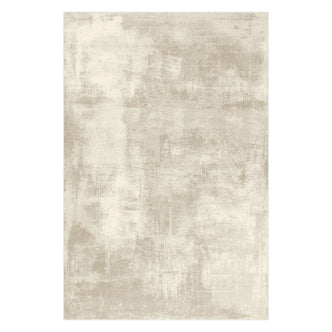 Huken Contemporary Art Rug 160x230cm features a cream and tan distressed abstract pattern, flat-laid on a white background, ideal for modern and minimalist home décor.