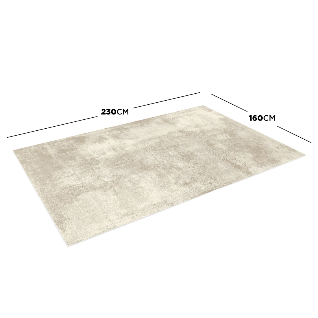 Huken 160x230cm Medium Modern Indoor Floor Rug, featuring a pale cream/beige tone with a lightly textured surface, ideal for contemporary or minimalist spaces, enhancing warmth and cohesiveness.
