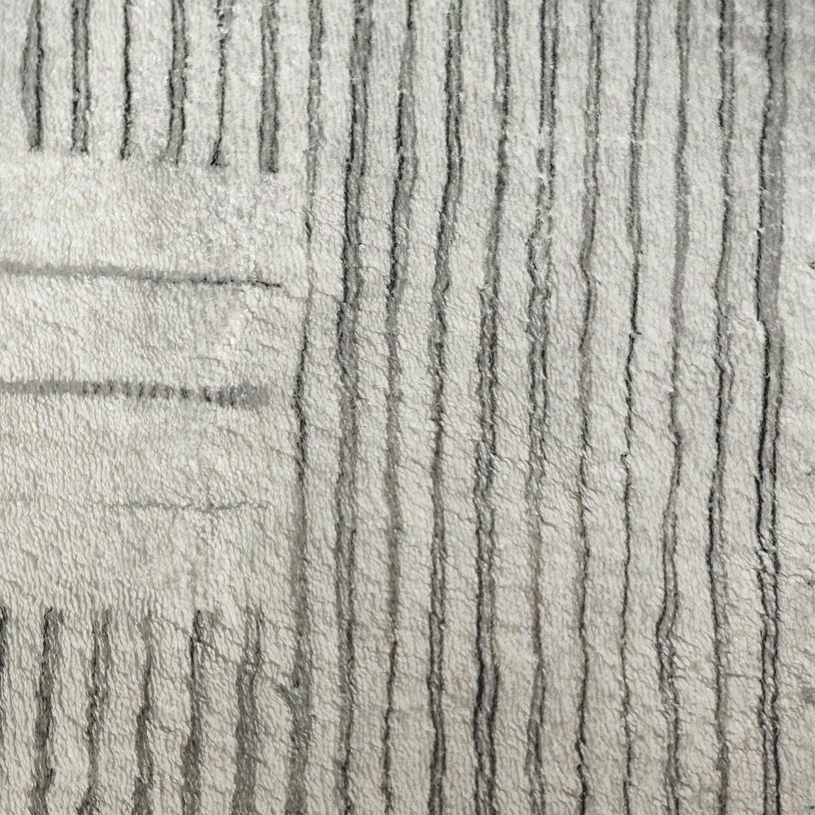 Jabeza Soft Contemporary Printed Rug 200x300cm, showcasing a close-up of its abstract, monochrome pattern, highlighting the soft 12mm pile and durable texture designed for modern home interiors.