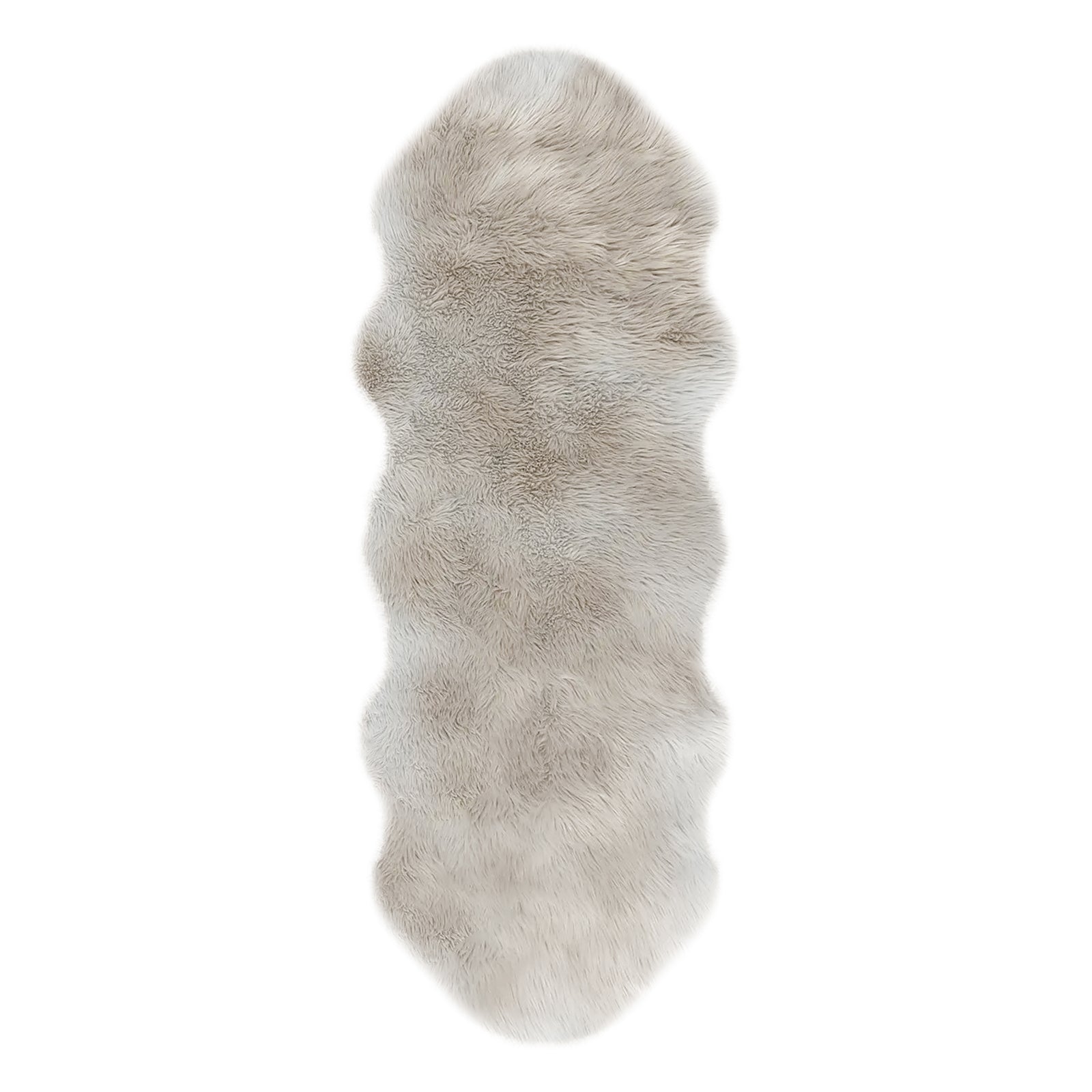 Kalina 60x180cm Shaggy Fluffy Fur Rug in Tan & White – Luxo Living