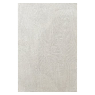 Lita 120x180cm Polyester Tufted Modern Abstract Rug featuring a rectangular shape and subtle concentric swirl texture, offering a plush, contemporary design with anti-slip backing for secure placement.