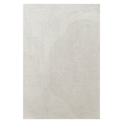 Lita 120x180cm Polyester Tufted Modern Abstract Rug featuring a rectangular shape and subtle concentric swirl texture, offering a plush, contemporary design with anti-slip backing for secure placement.