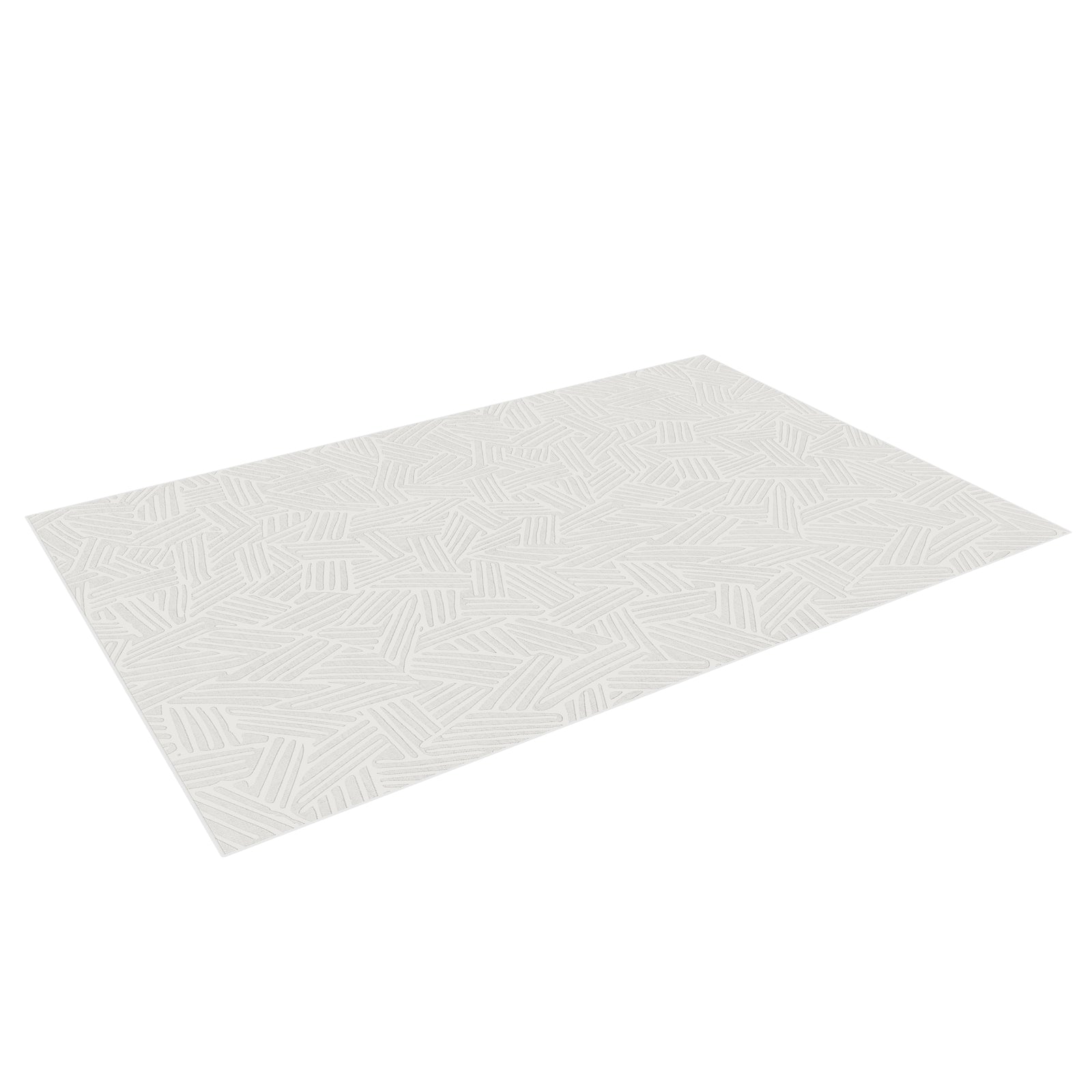 Malung 120x180cm Contemporary Indoor Floor Rug featuring a subtle, abstract geometric-line pattern on a white backdrop, resembling decorative wallpaper, designed to add modern elegance and vibrancy to interiors.