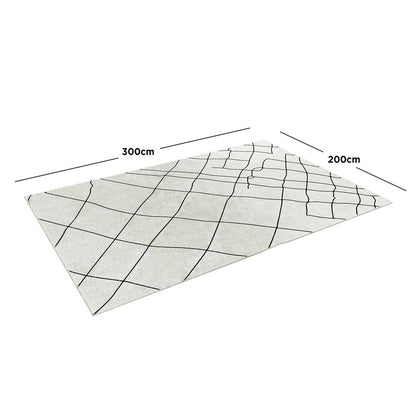 Melody Black and White Modern Floor Rug 200 x 300cm