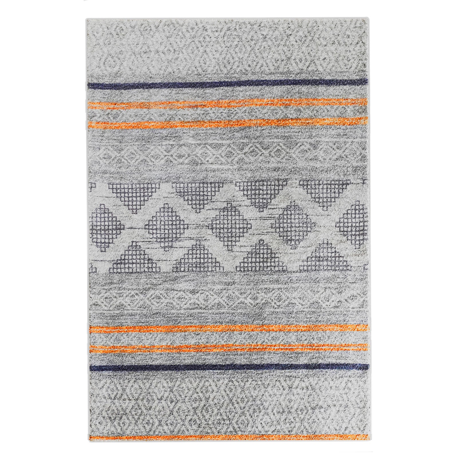 Naomi Scandinavian Style Modern Rug 120x170cm features a close-up view showcasing its intricate tribal-inspired pattern with a modern design, perfect for enhancing minimalistic or neutral home decor.