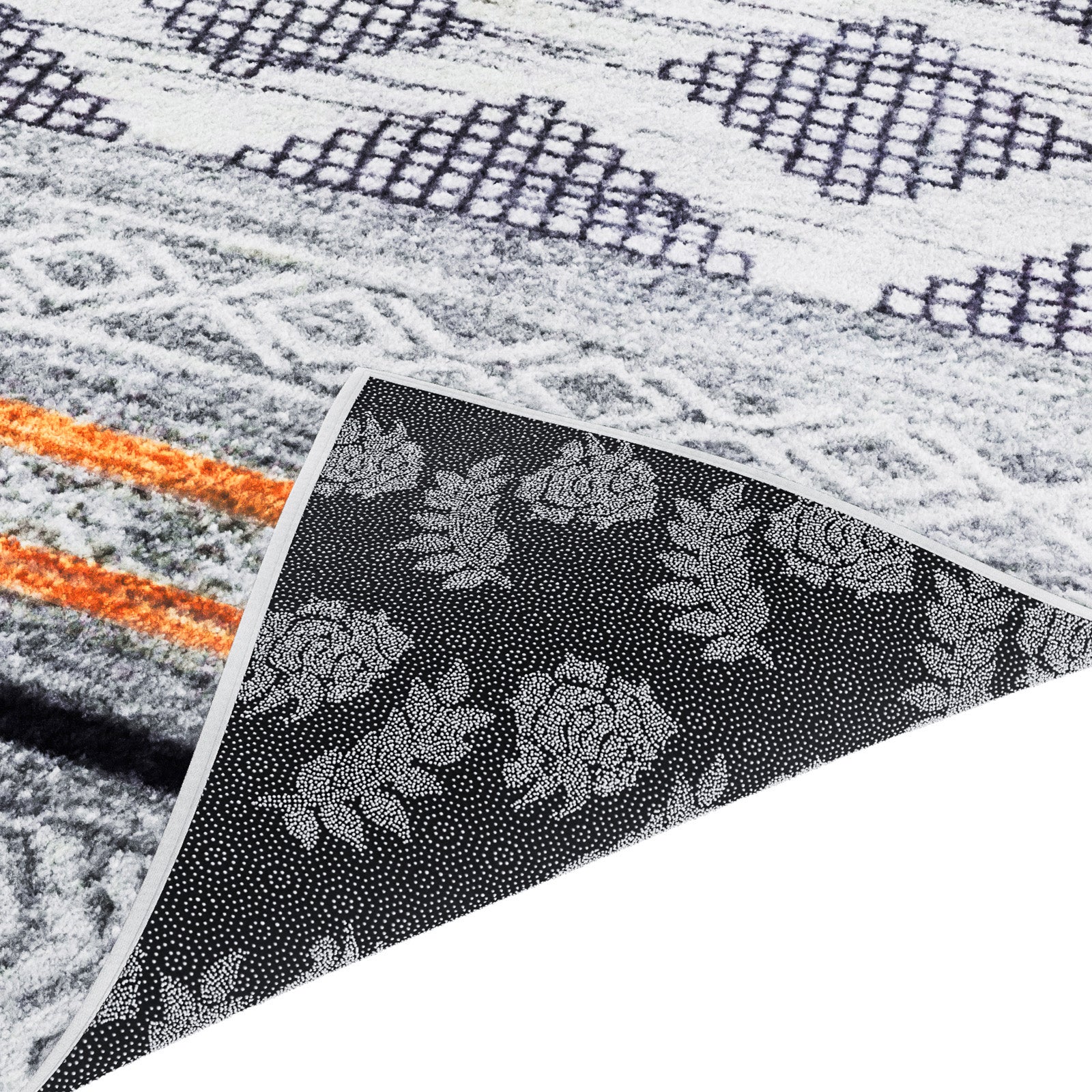 Close-up of the Naomi Scandinavian Style Modern Rug 120x170cm, showcasing a detailed tribal-inspired print with soft textures, designed for durability and comfort, ideal for enhancing interior styling.