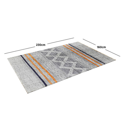 Close-up of Naomi Scandinavian Style Modern Rug 160x230cm, showcasing its intricate tribal-inspired print and textured surface, ideal for enhancing contemporary home aesthetics with its durable and stylish design.