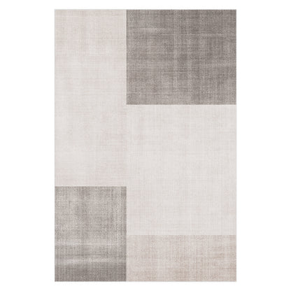 Orsa 200x300cm Small Contemporary Indoor Floor Rug features an abstract design with overlapping rectangular patches, showcasing diverse textures in neutral tones for modern elegance and versatile interior styling.