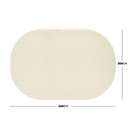 Pavla 300 x 400cm Oval Soft Rug in Beige