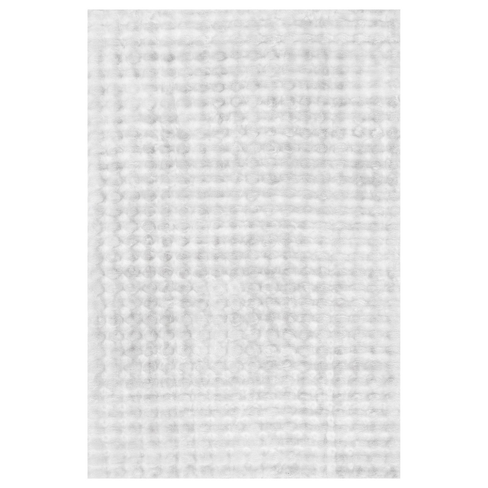 Severa 180x300cm Fluffy Textured Bubble Rug in White – Luxo Living
