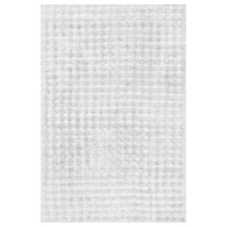 Close-up of the Severa 180x300cm Fluffy Fur Textured Bubble Rug, showcasing its distinctive 3D faux fur texture resembling bubble wrap, emphasizing its plush, luxurious surface.