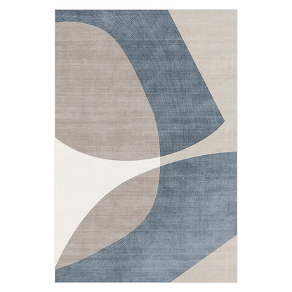 Sharya 200x300cm Abstract Indoor Floor Rug featuring a modern geometric design with large, overlapping curved shapes in a mid-century-inspired style, ideal for contemporary spaces seeking sophistication.