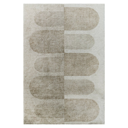 Close-up of the Tyche Soft Contemporary Printed Floor Rug 160 x 230cm, showcasing its textured surface and intricate, heat-printed design, highlighting its soft, plush feel and durability.