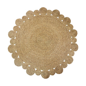 Una 180cm Round Textured Seagrass Indoor Rug in Natural