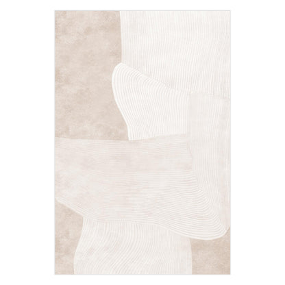 Vastra Modern Abstract Floor Rug 160 x 230cm features minimalist overlapping organic shapes with fine ribbed textures in soft tones, offering a calming, modern aesthetic suitable for contemporary interiors.