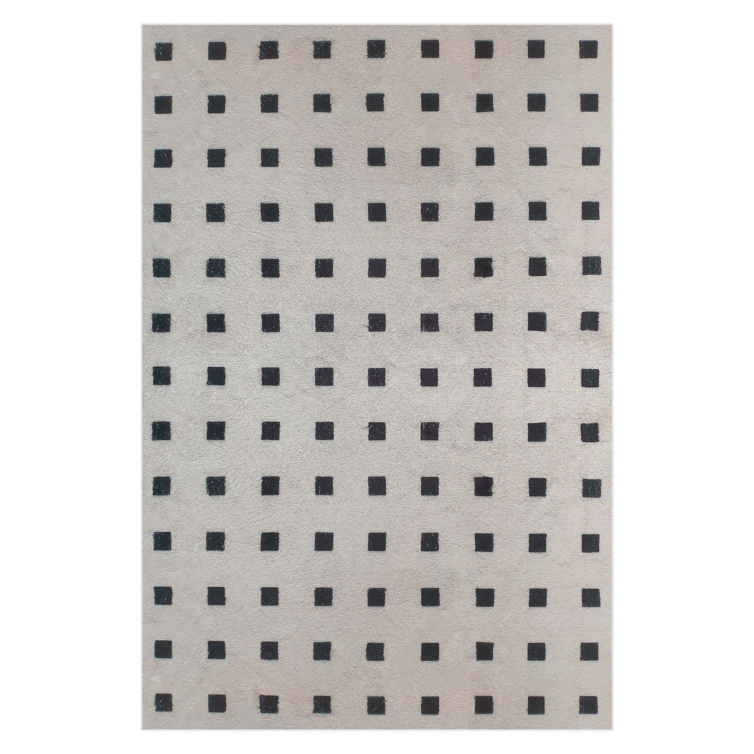 Zabeth 120x180cm Polyester Tufted Modern Abstract Rug featuring a grid-dot pattern with small black squares on a light background, showcasing a contemporary design ideal for adding elegance to any space.