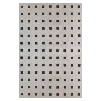 Zabeth 120x180cm Polyester Tufted Modern Abstract Rug featuring a grid-dot pattern with small black squares on a light background, showcasing a contemporary design ideal for adding elegance to any space.