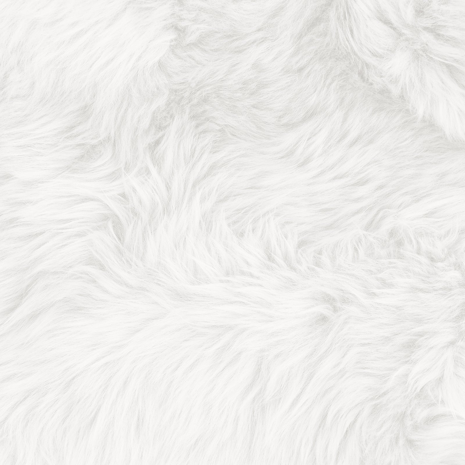 Zubuin 180x300cm Shaggy Plush Rectangular Rug in White, showcasing a close-up of its soft, fluffy faux-fur texture, mimicking lambskin for a cozy, inviting appearance.