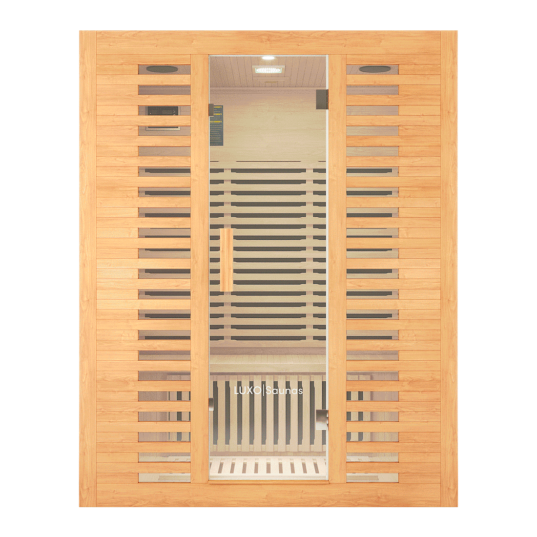 Colour Changing LED Light of Harlow 3 Person Canadian Hemlock Infrared Home Sauna