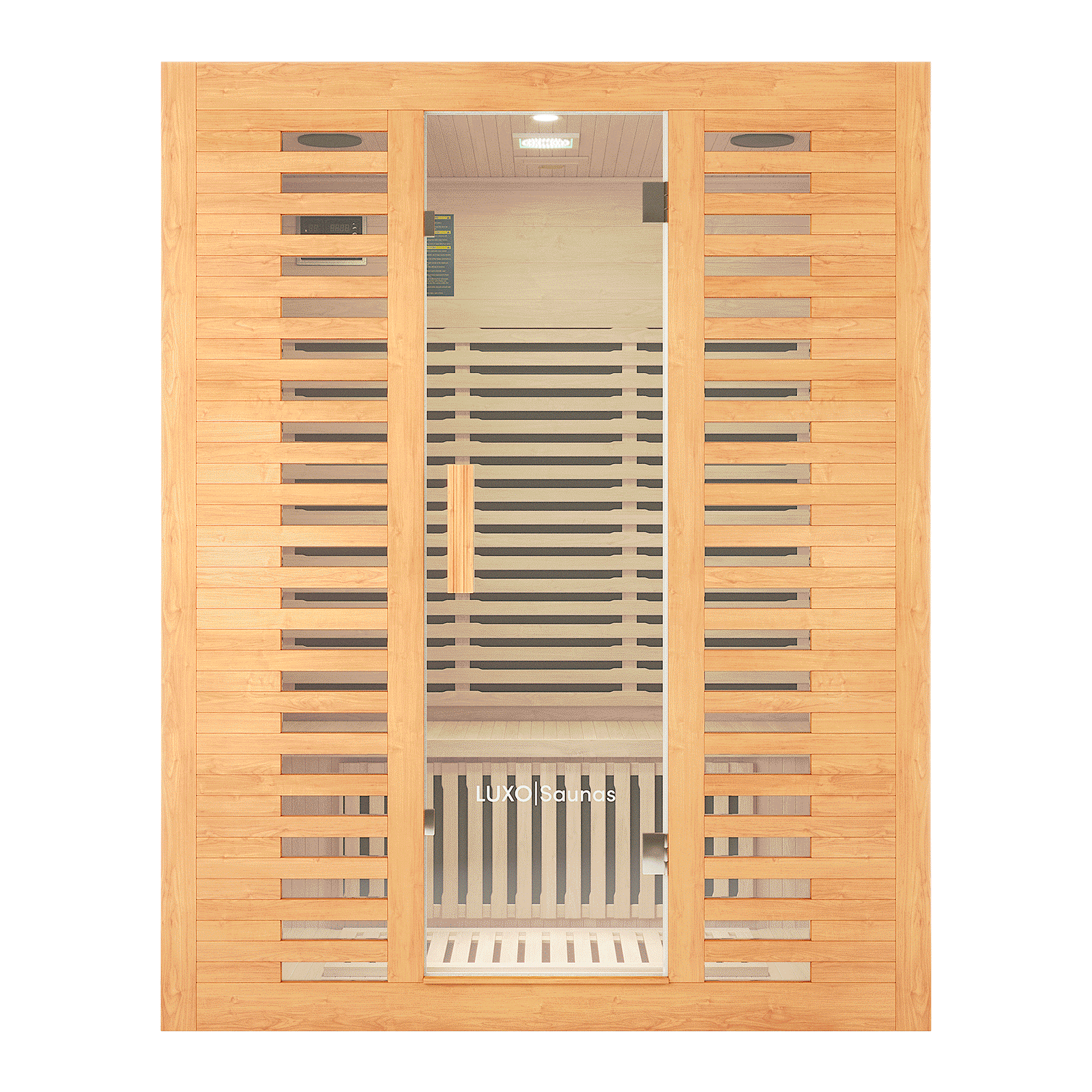 Colour Changing LED Light of Harlow 3 Person Canadian Hemlock Infrared Home Sauna