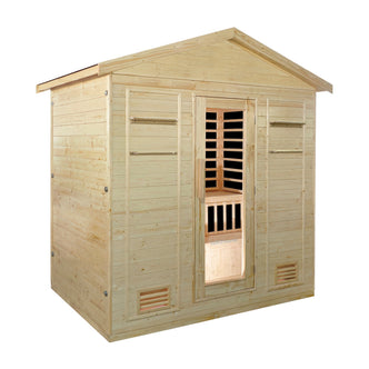 Kiima 6-Person Hybrid Infrared & Finnish Outdoor Sauna in Natural
