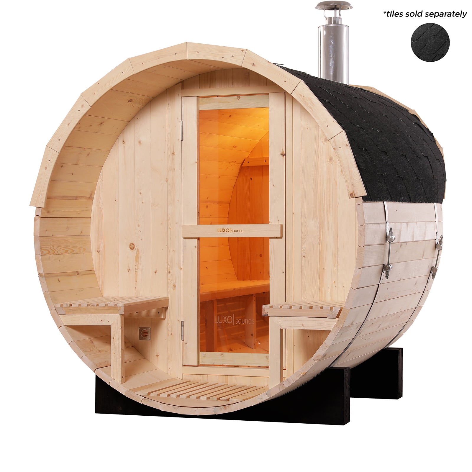 Luola 2 Person Outdoor Barrel Sauna - Pine