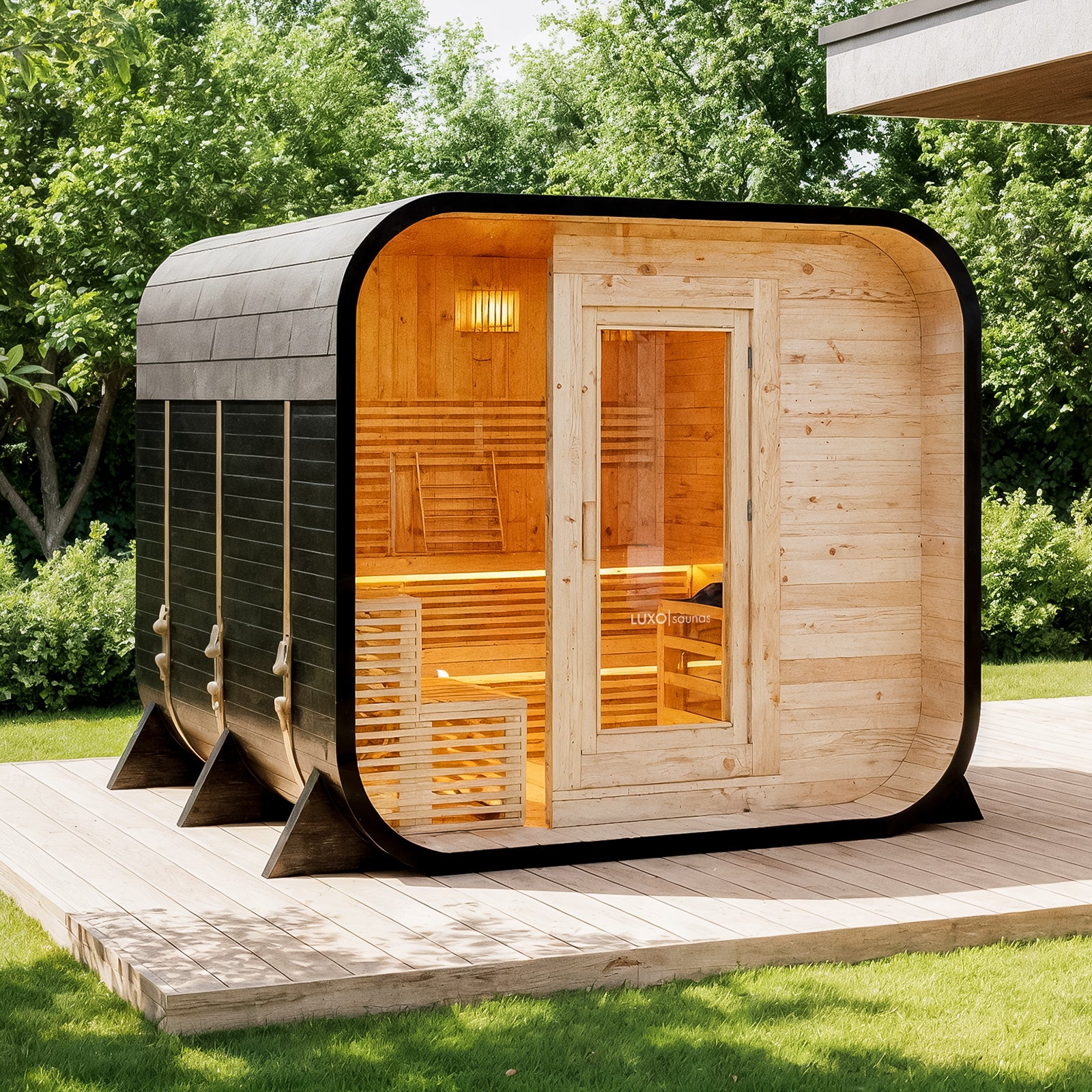 Medika 8 Person Traditional Finnish Outdoor Home Sauna – Luxo Living