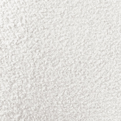 Close-up of the Luxo Aerona High Back Boucle Office Chair in Cream White, showcasing the plush, looped-pile textured boucle fabric, embodying elegance and ergonomic design for modern workspace comfort.