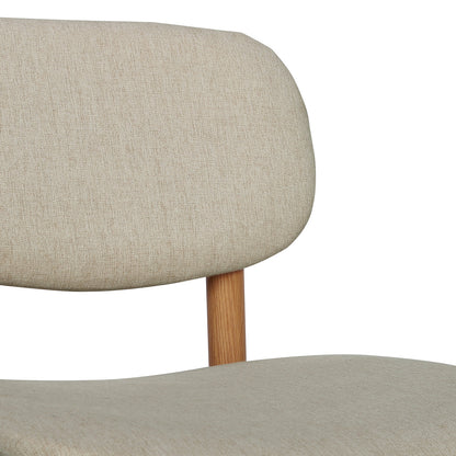 Afrim Linen Upholstered High-Back Bar Stool Set of 2 - Beige features a sleek high-back design with plush padding, sturdy metal legs, and anti-slip pads, ideal for modern dining or bar areas.