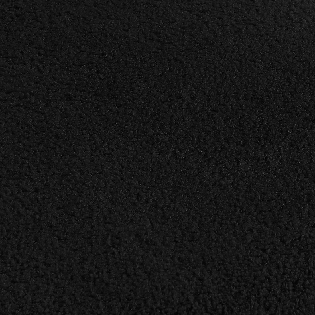 Close-up of Luxo Aglaya Boucle Swivel Office Chair in Black, showcasing its plush, nubby boucle upholstery, highlighting its luxurious texture and contemporary design suited for modern workspaces.