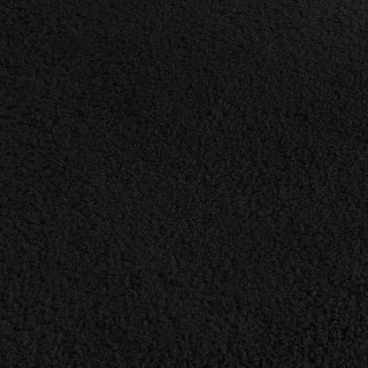 Close-up of Luxo Aglaya Boucle Swivel Office Chair in Black, showcasing its plush, nubby boucle upholstery, highlighting its luxurious texture and contemporary design suited for modern workspaces.