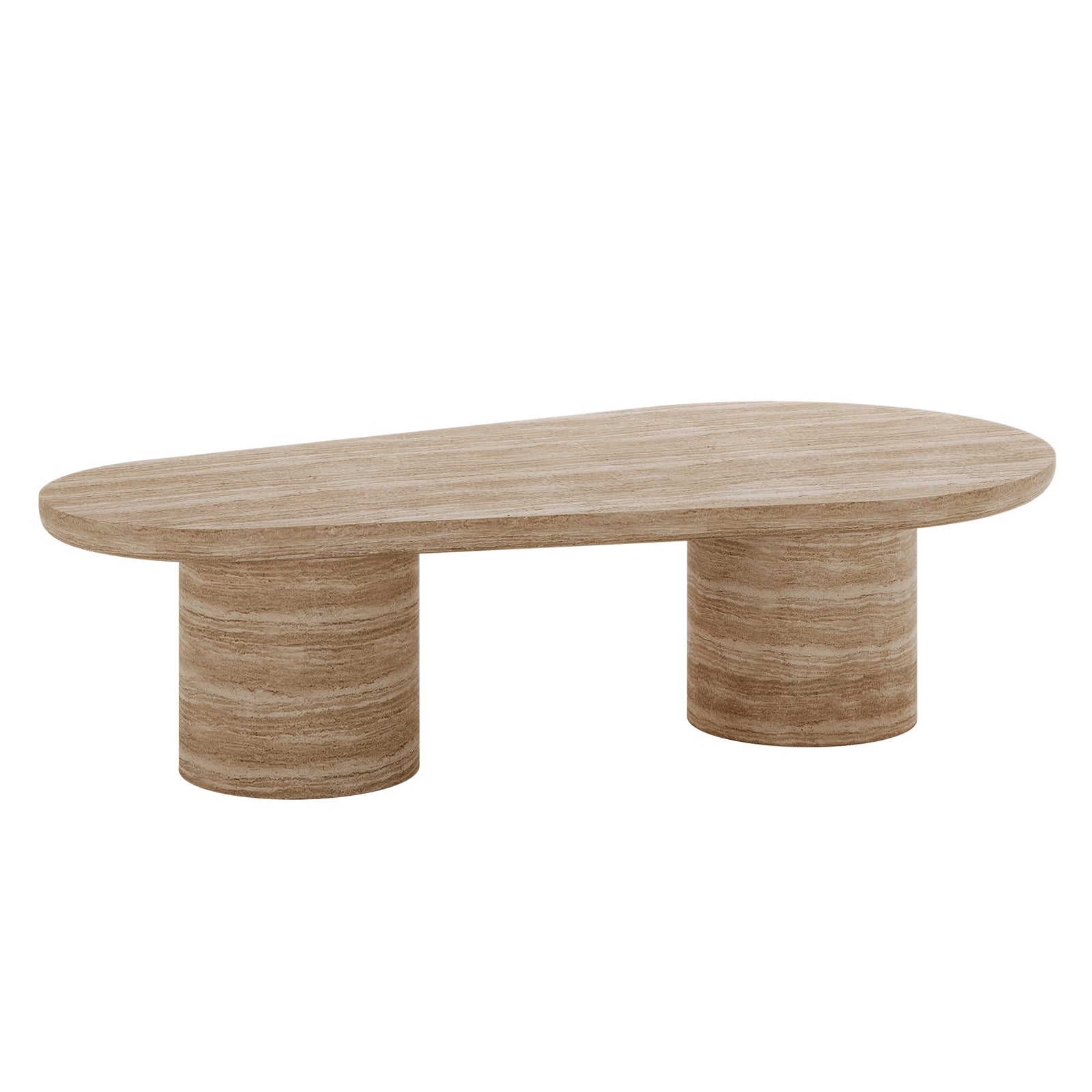 152cm Amarosa Curved Outdoor Concrete Coffee Table in Beige