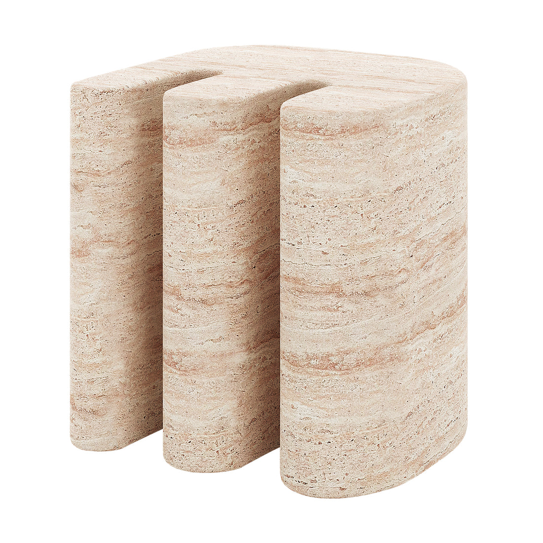 Ashford Modern Indoor Concrete Accent Side Table - Travertine
