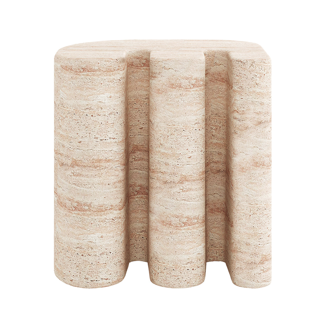 Ashford Modern Indoor Concrete Accent Side Table - Travertine