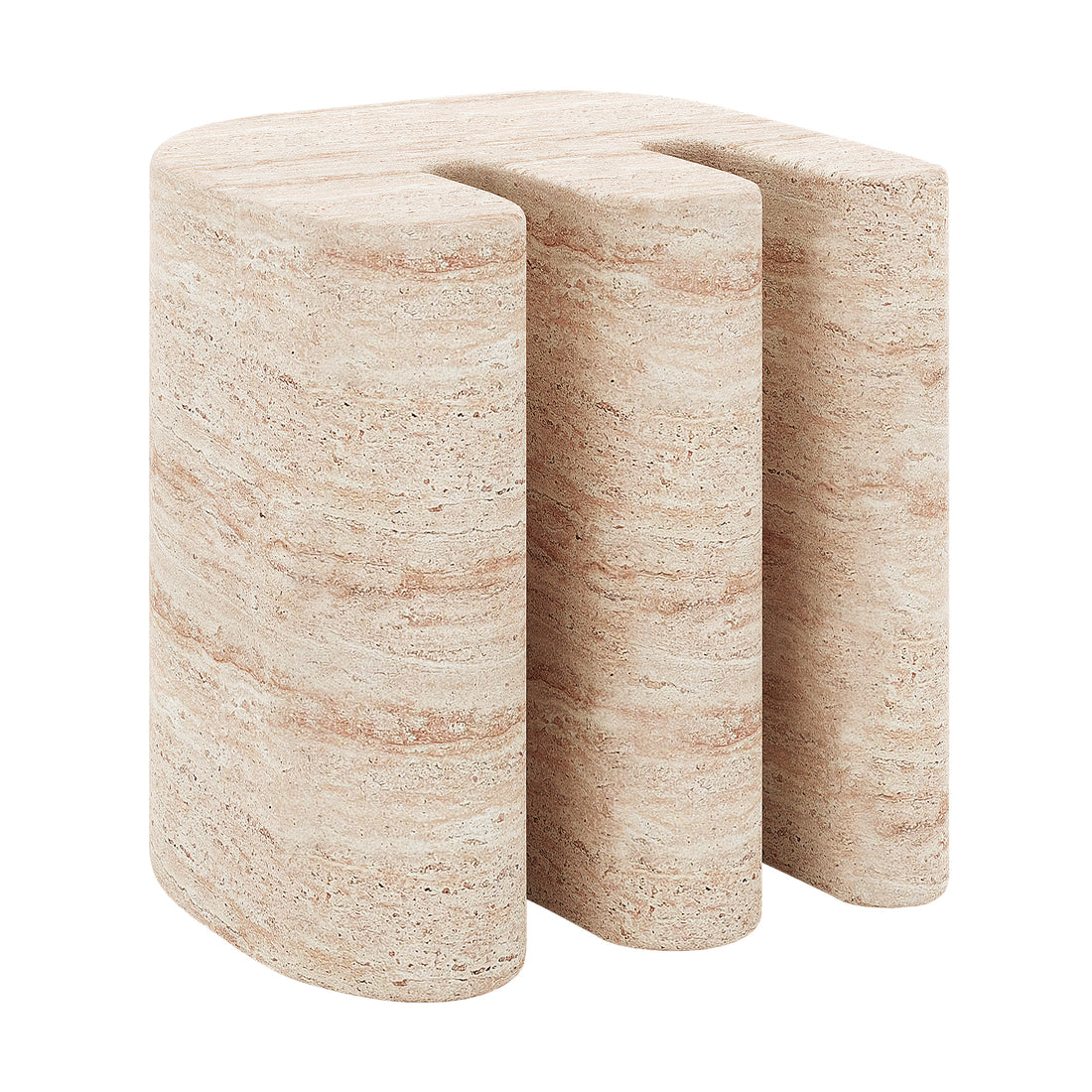Ashford Modern Indoor Concrete Accent Side Table - Travertine