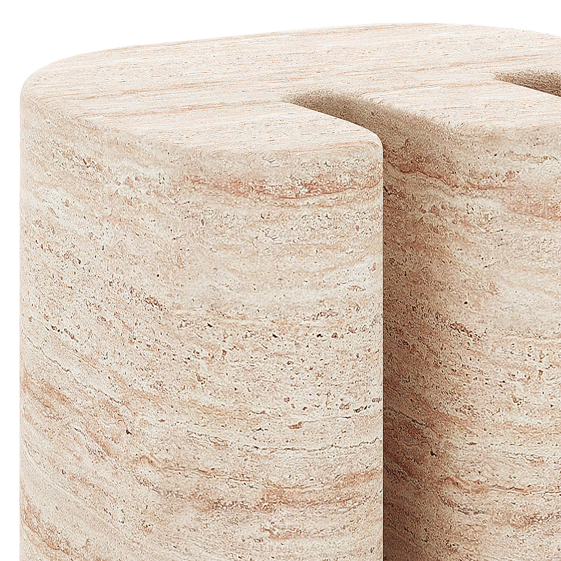 Ashford Modern Indoor Concrete Accent Side Table - Travertine