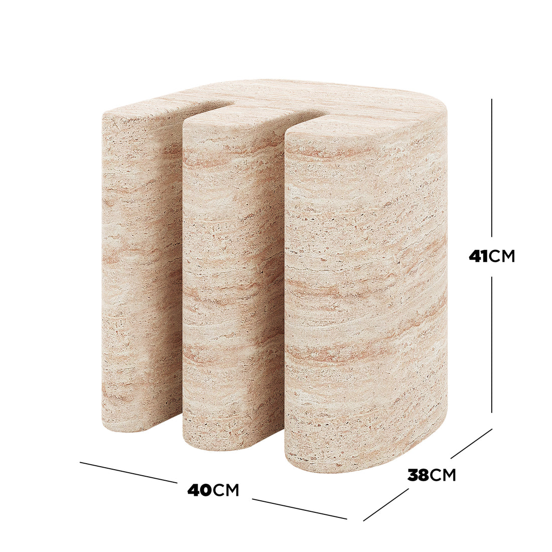 Ashford Modern Indoor Concrete Accent Side Table - Travertine