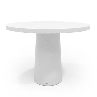 Entire round table on white background with speckled texture