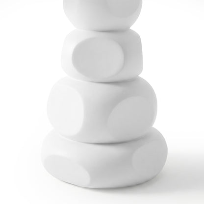 110cm Azalea Round Outdoor Concrete Dining Table in White