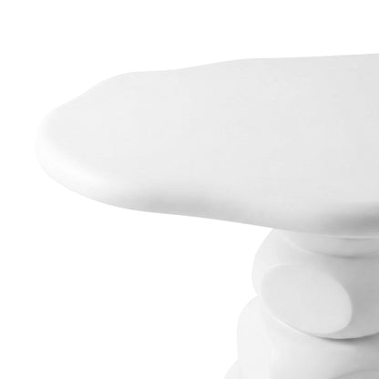 110cm Azalea Round Outdoor Concrete Dining Table in White