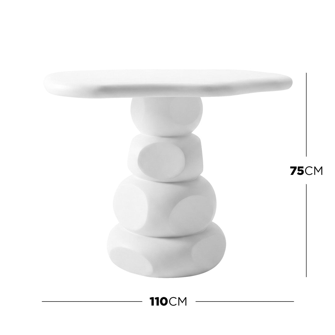 110cm Azalea Round Outdoor Concrete Dining Table in White
