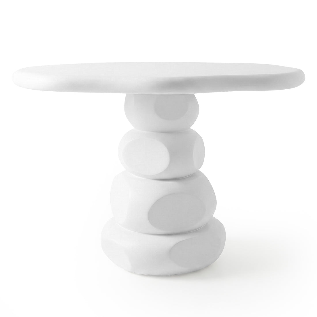 110cm Azalea Round Outdoor Concrete Dining Table in White