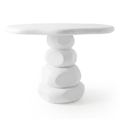 110cm Azalea Round Outdoor Concrete Dining Table in White