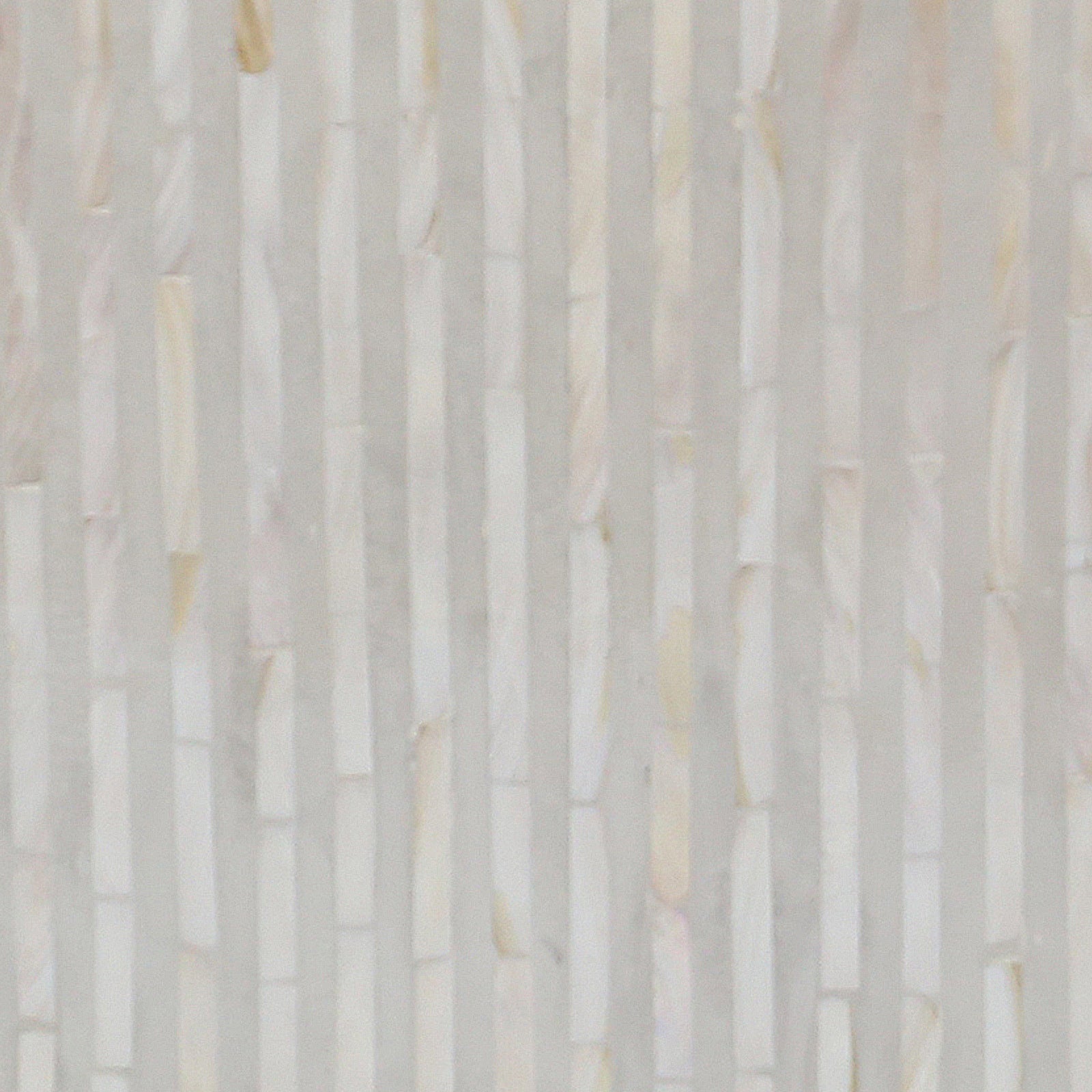 Baltoy 100cm Mother of Pearl Inlay Coffee Table in Sand, showcasing a close-up of its textured surface with white/cream elongated rectangular mosaic tiles set in vertical columns.