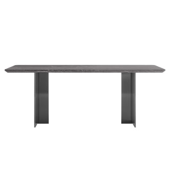Bruno 200cm Acrylic Floating Dining Table Concrete features a sleek, rectangular tabletop with clear acrylic legs, creating a modern, floating illusion, perfect for contemporary settings.