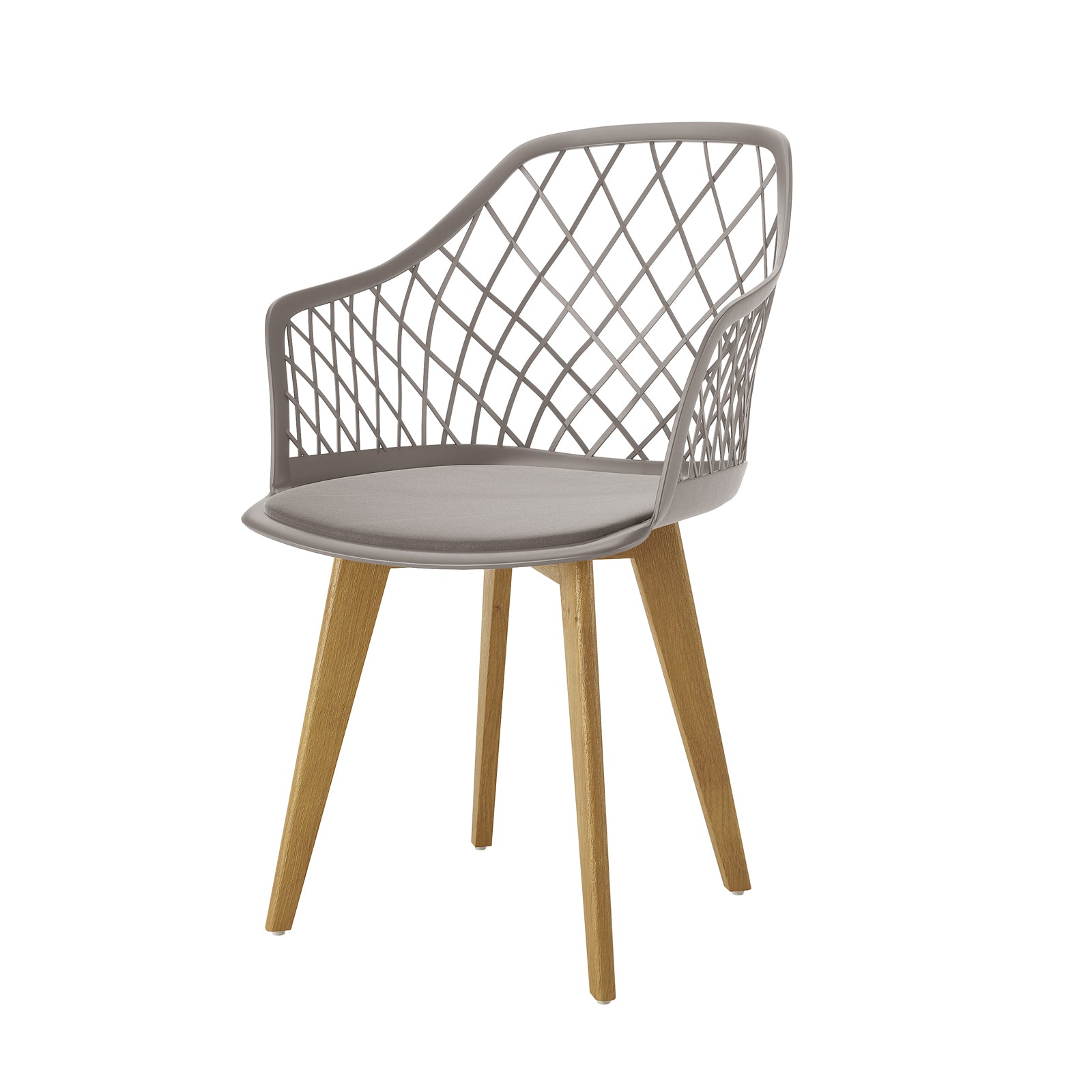 Caesar Beech Wood Dining Chair Set of 4 features a close-up of a wicker chair with a soft velvet cushion, durable PP seat, and strong beech wood legs, showcasing modern design elements.