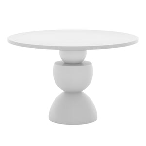 Carmen 120cm Round Concrete Dining Table in White