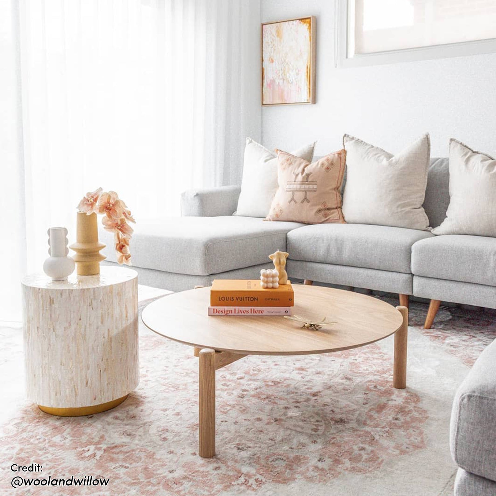 Chris 35cm Mother of Pearl Inlay Side Table