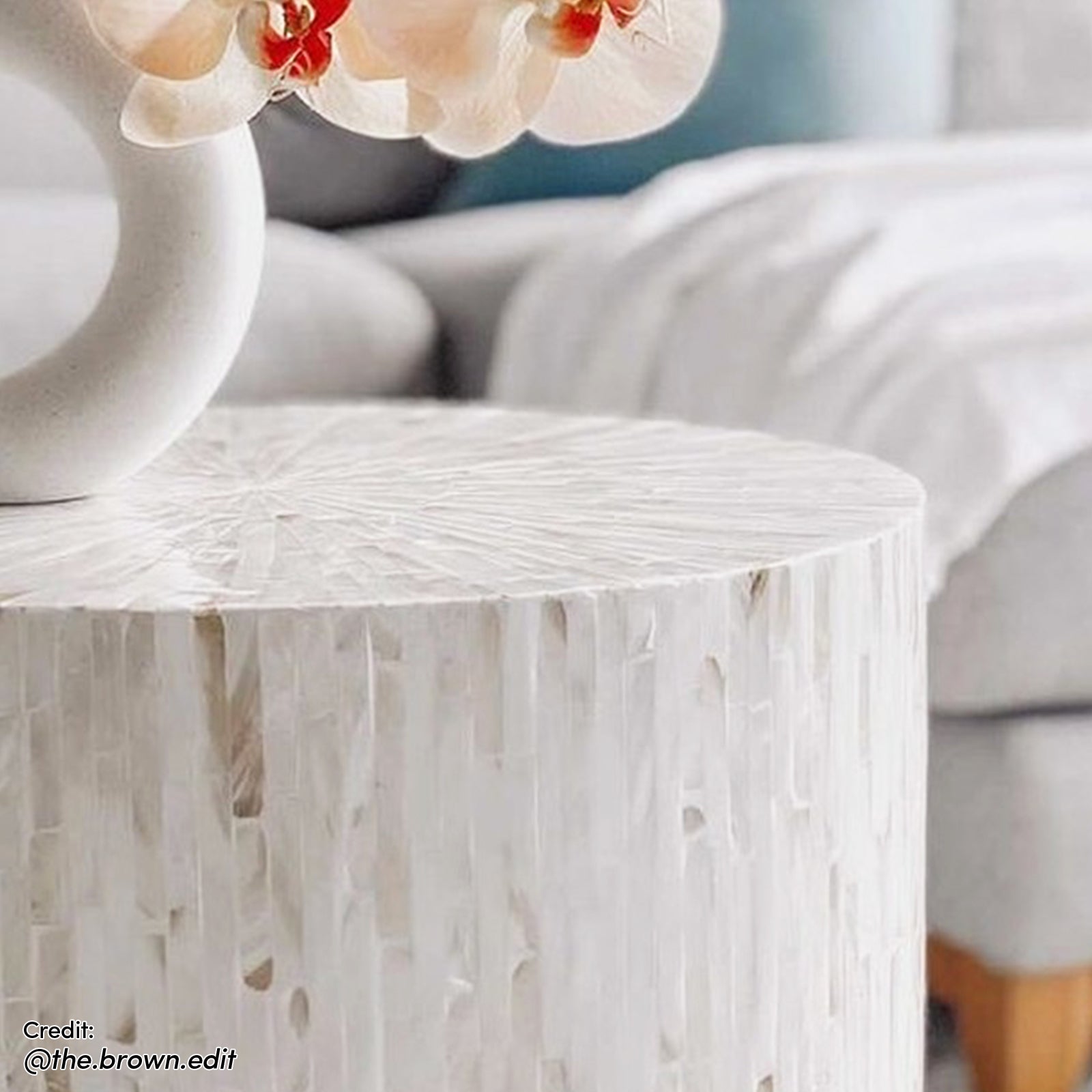 Chris 35cm Mother of Pearl Inlay Side Table